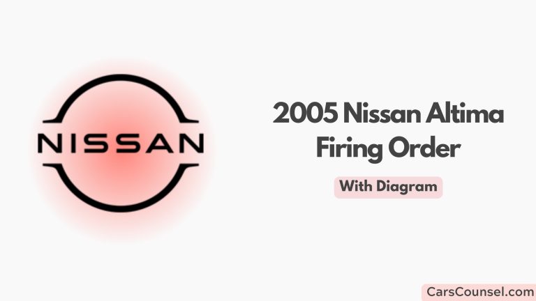 2005 Nissan Altima Firing Order With Diagram
