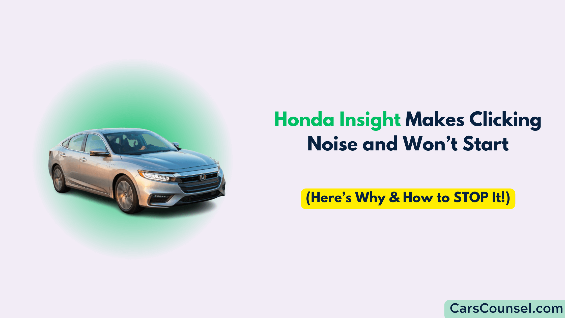 Honda Insight Makes Clicking Noise And Won’t Start