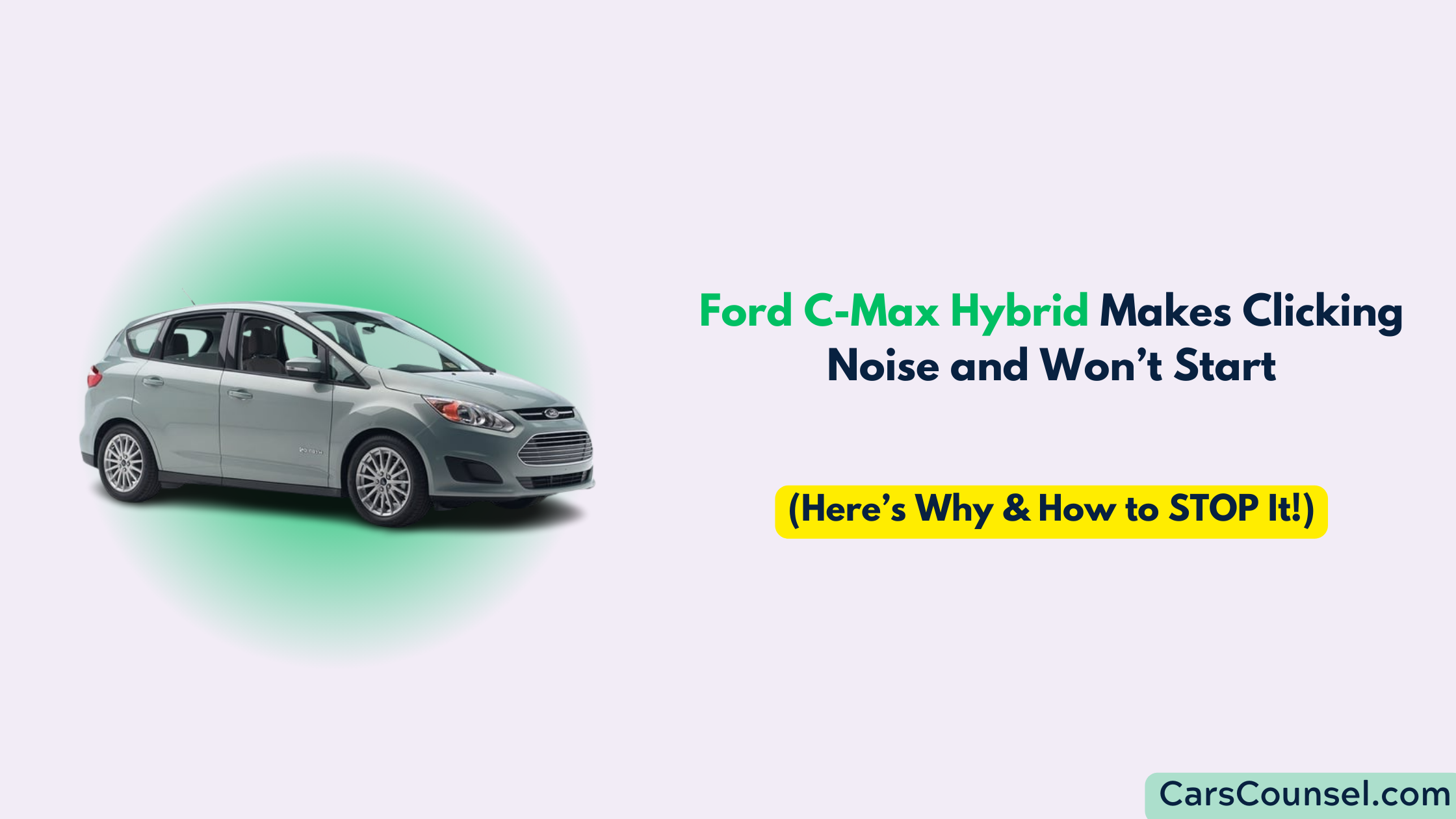 Ford C Max Hybrid Clicking Noise And Won’t Start