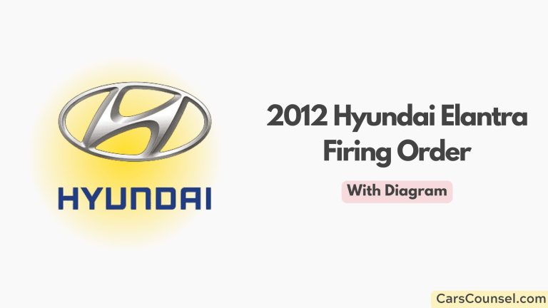 2012 Hyundai Elantra Firing Order With Diagram