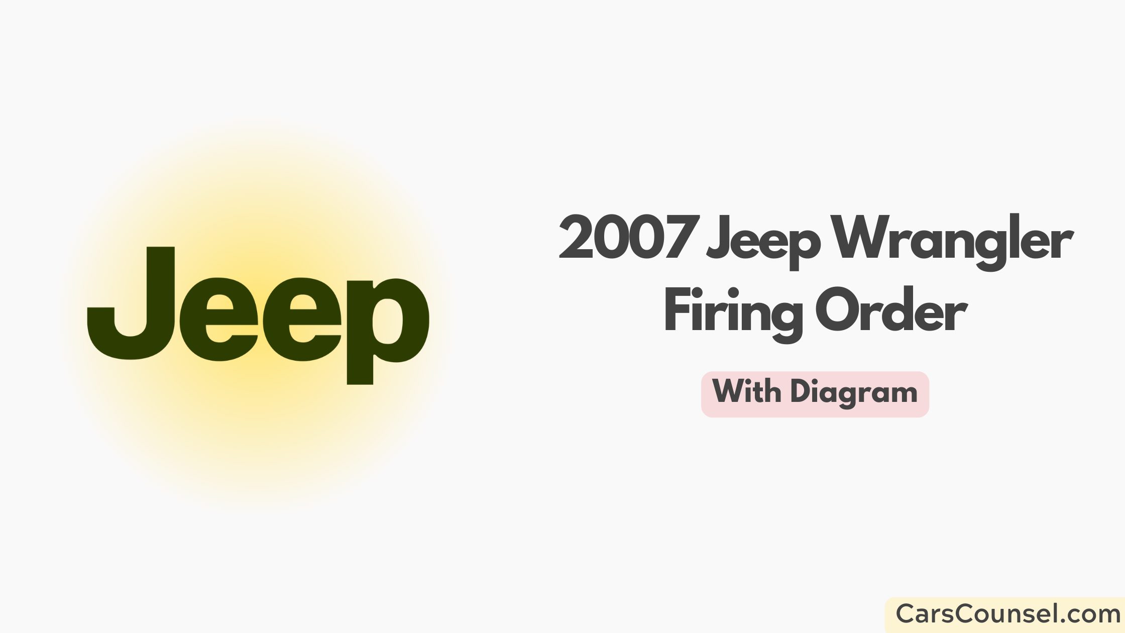 2007 Jeep Wrangler Firing Order With Diagram