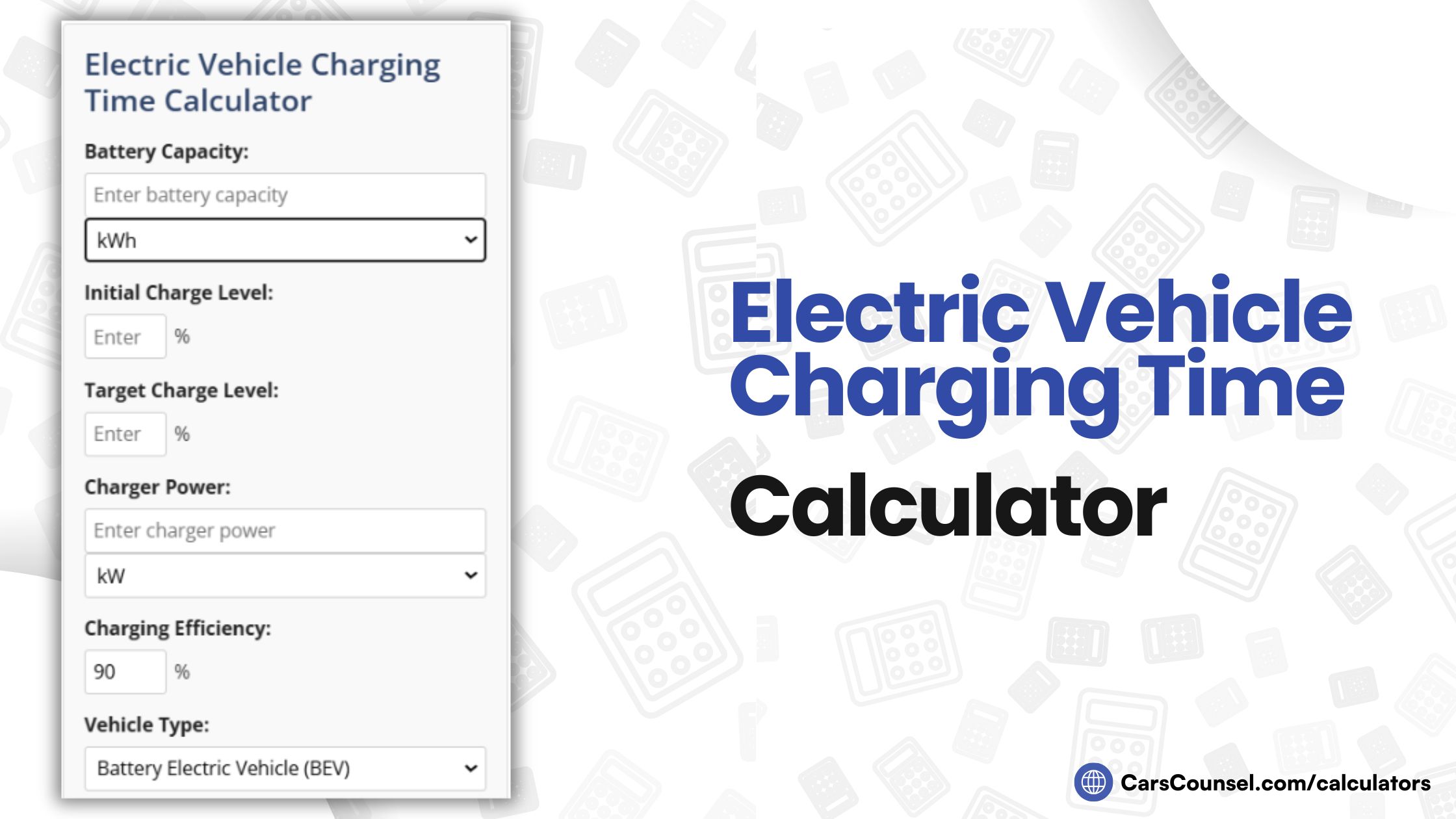 Electric Vehicle Charging Time Calculator