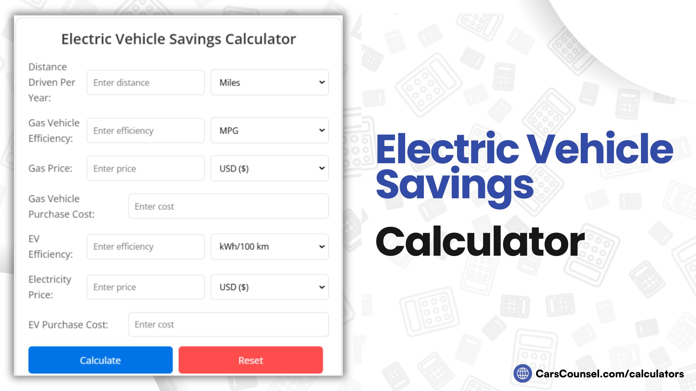 Electric Vehicle Savings Calculator