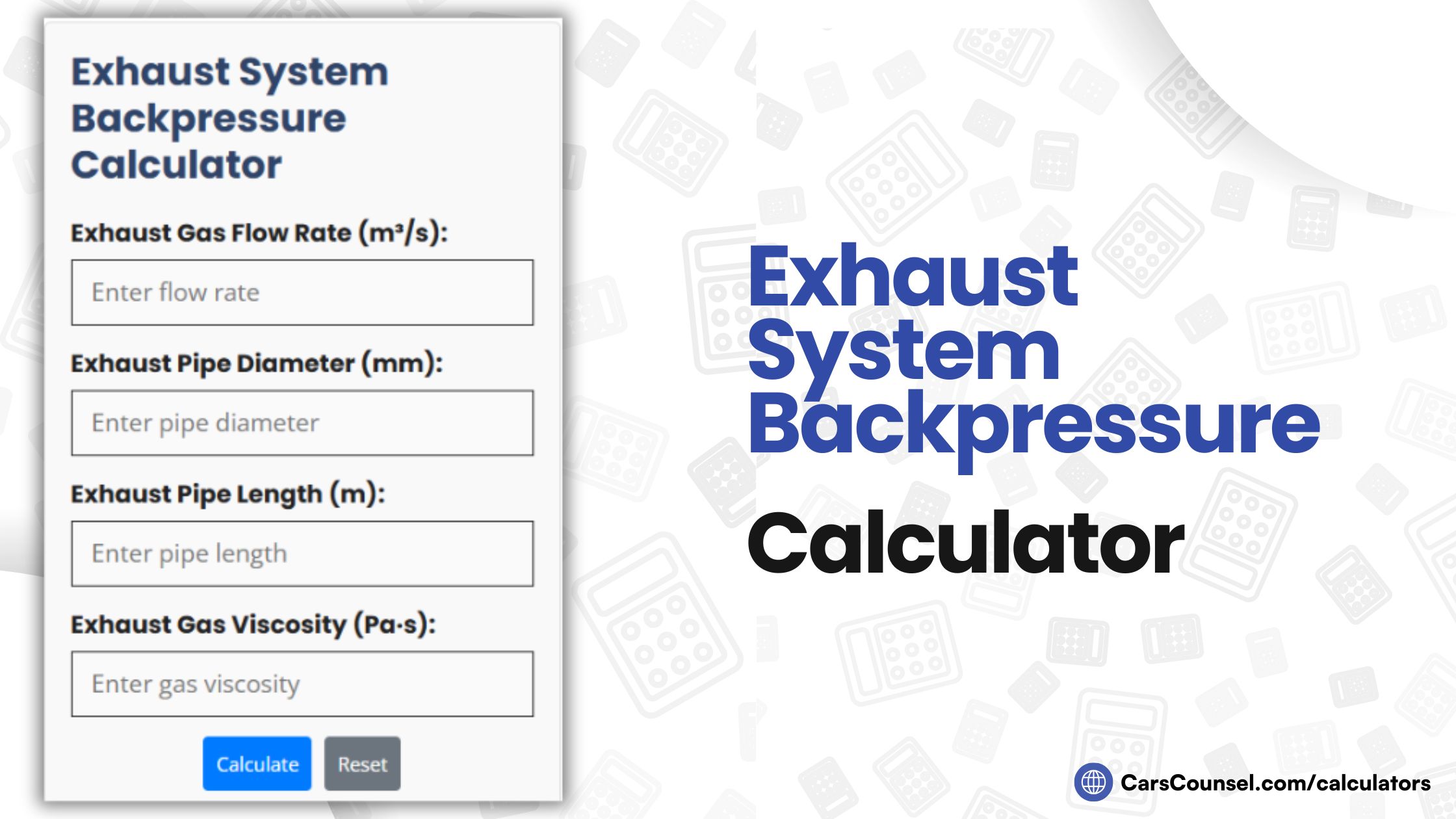 Exhaust System Backpressure Calculator