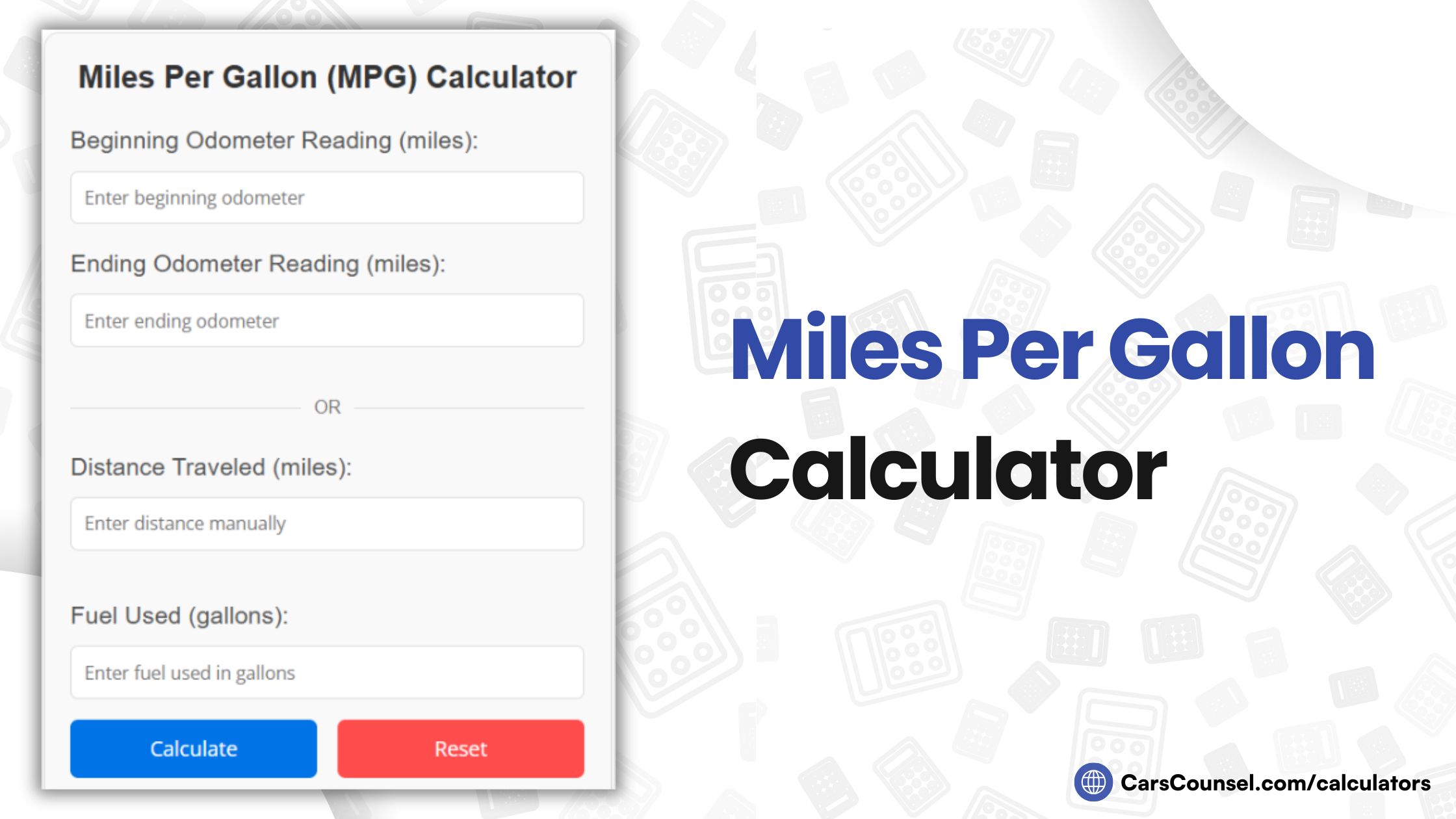 Miles Per Gallon Calculator