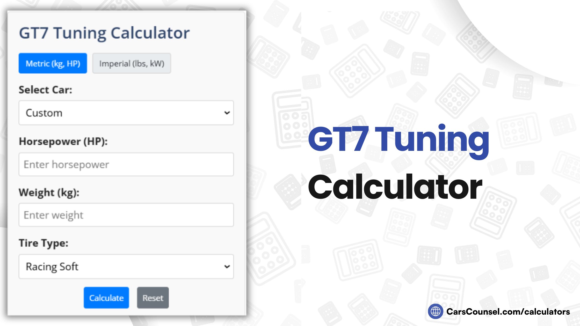 GT7 Tuning Calculator Online