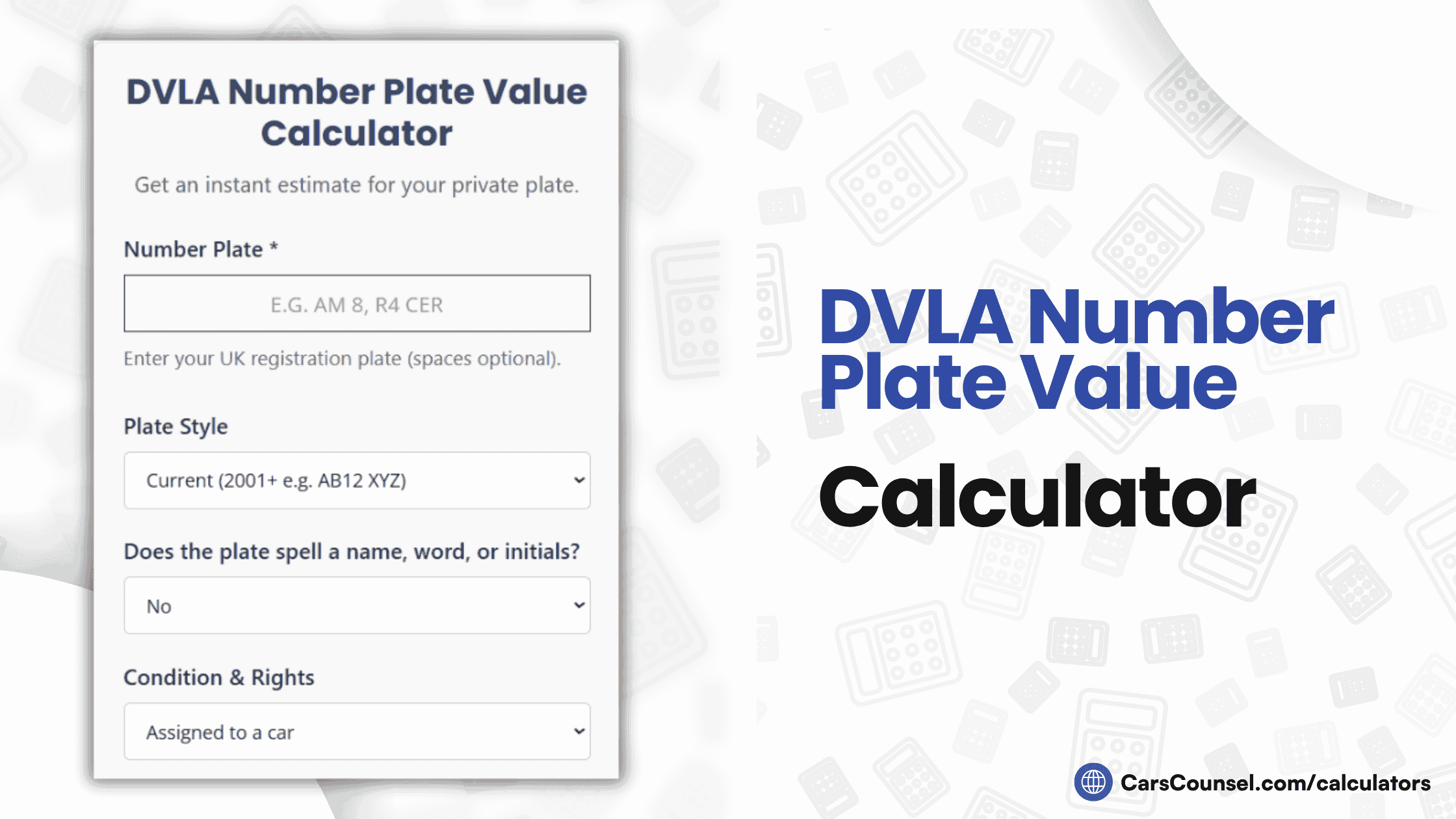 DVLA Number Plate Value Calculator