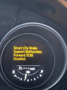 Smart City Brake Support (SCBS) Fault
