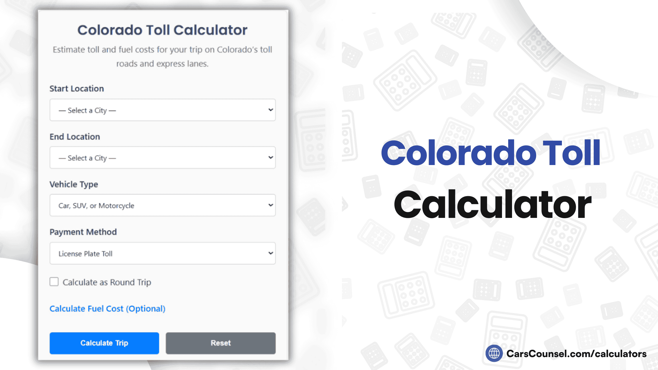Colorado Toll Calculator