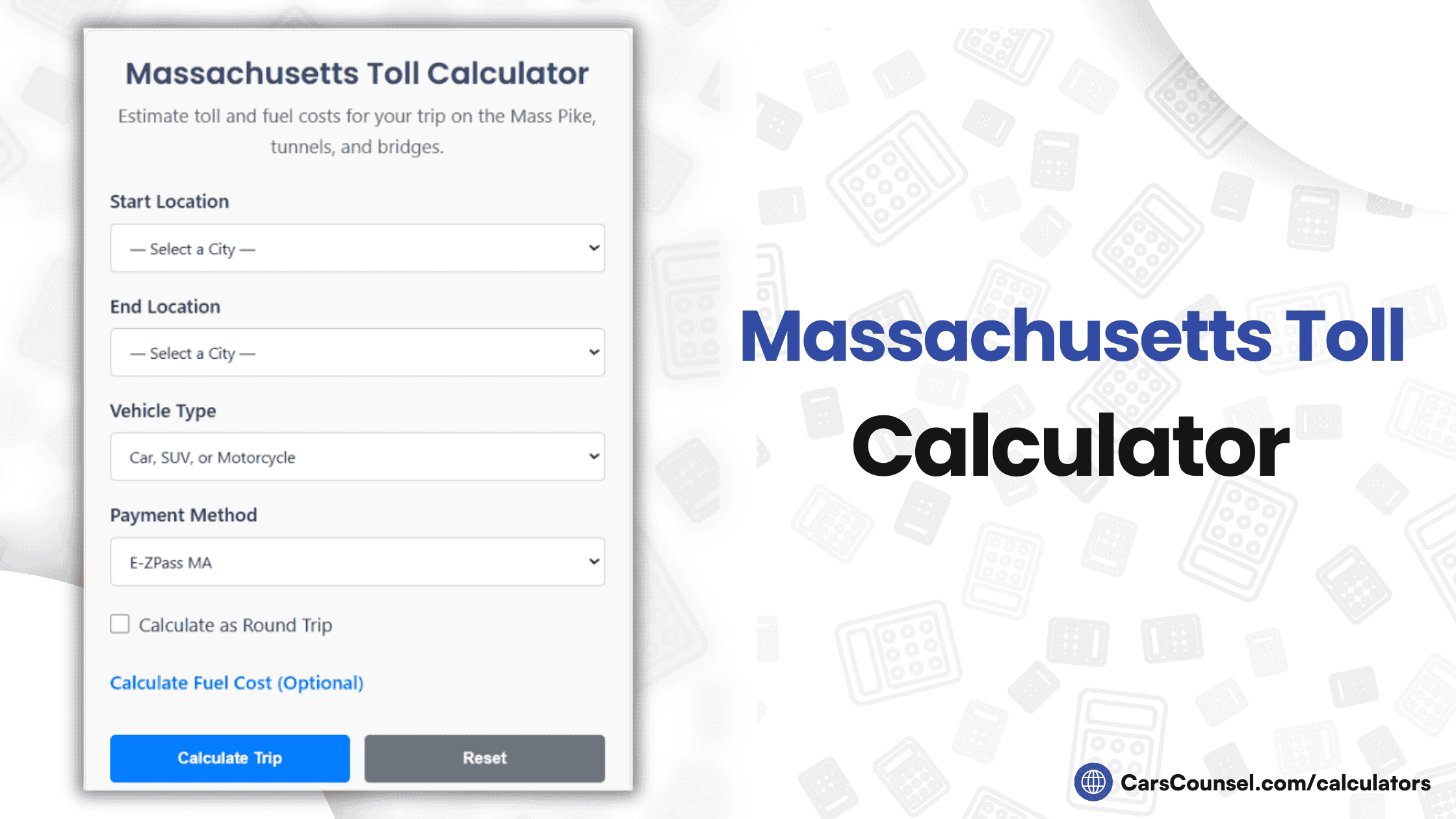 Massachusetts Toll Calculator