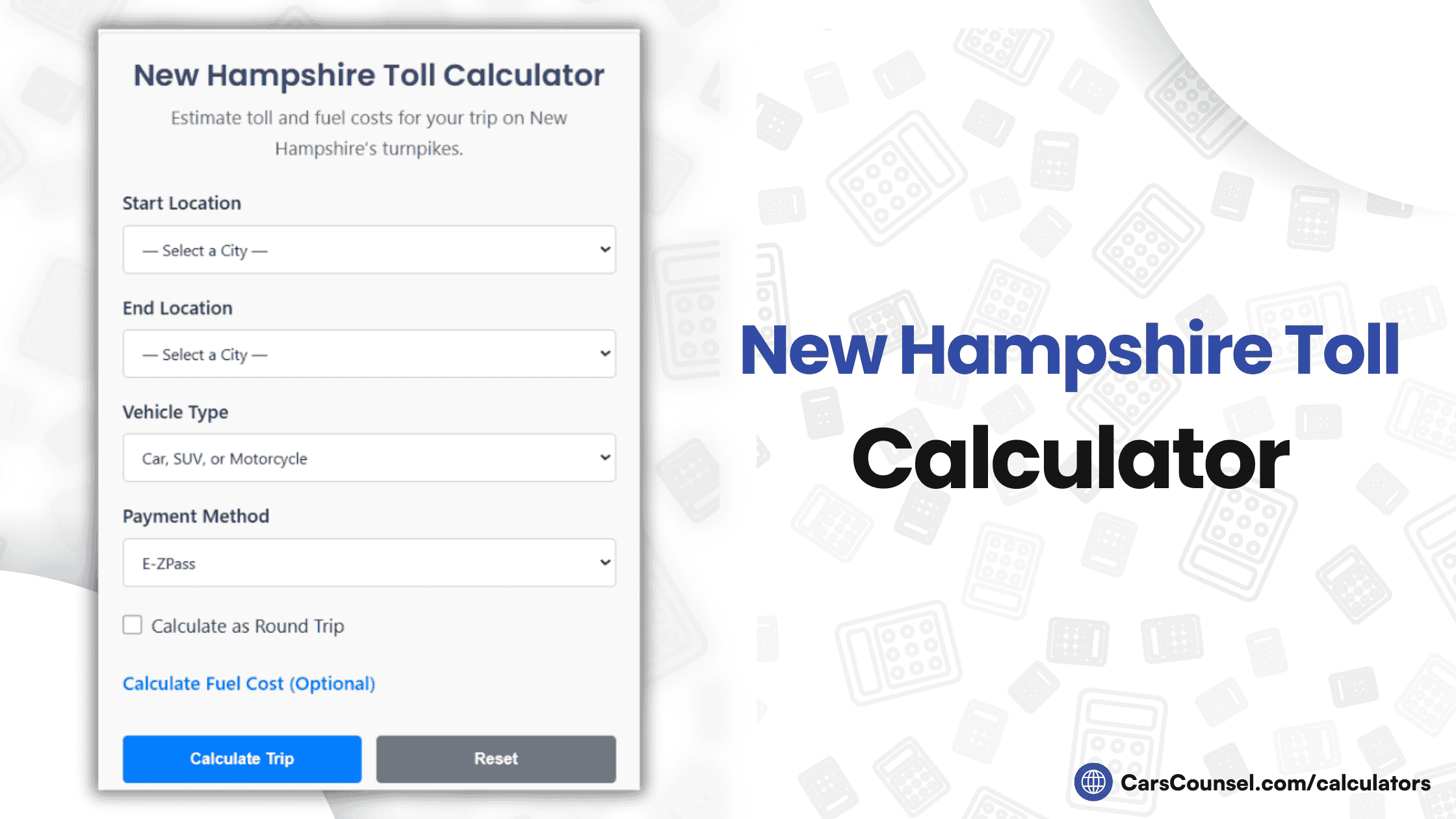 New Hampshire Toll Calculator