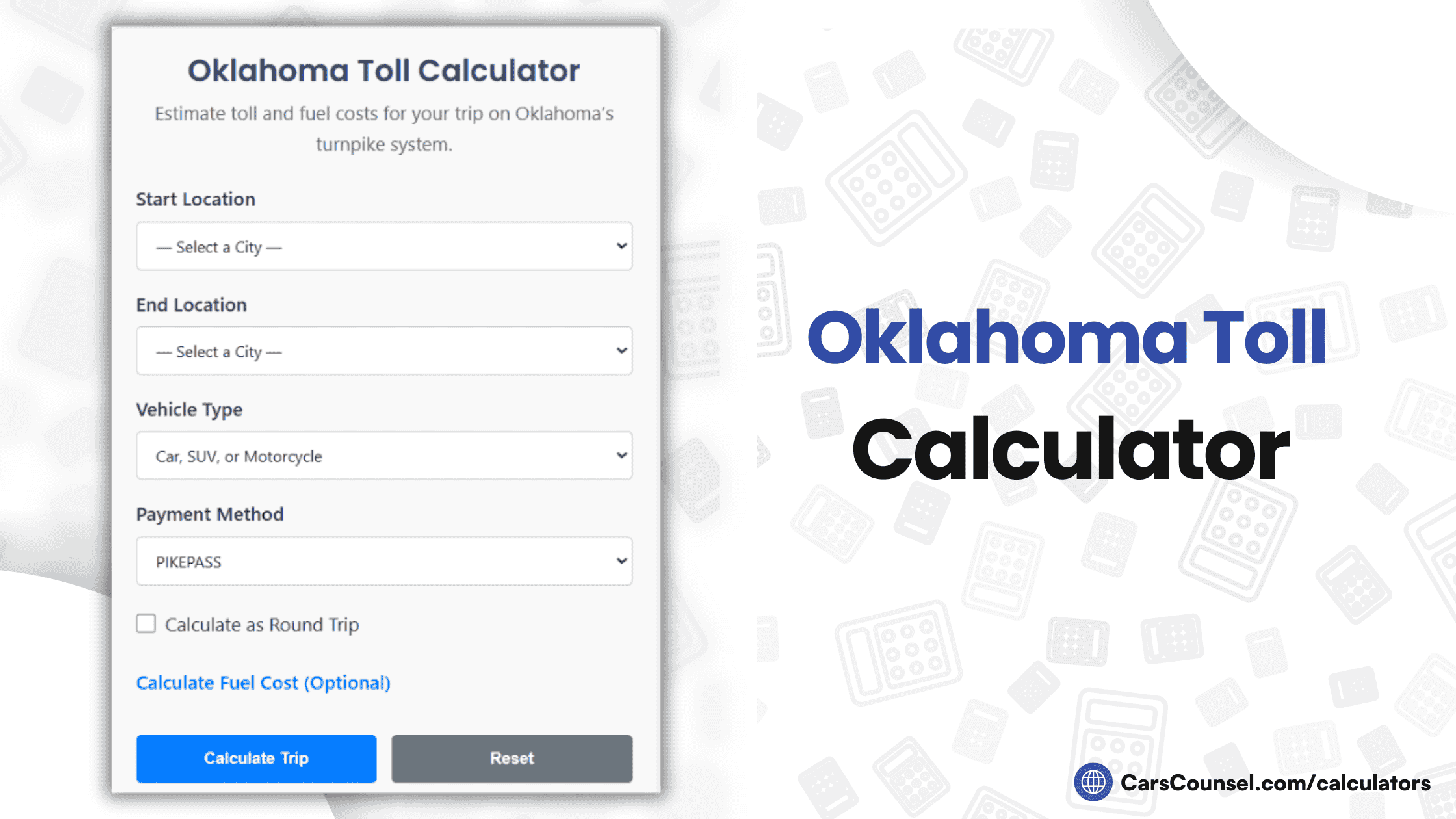 Oklahoma Toll Calculator