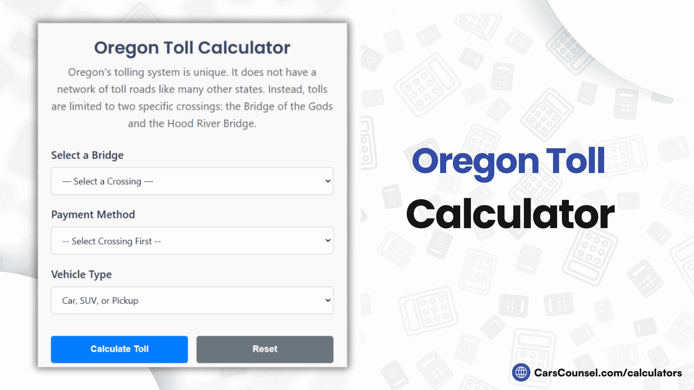 Oregon Toll Calculator
