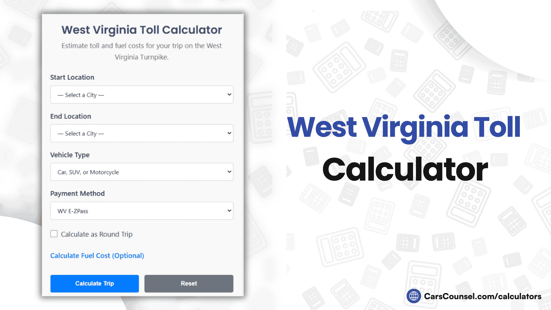 West Virginia Toll Calculator