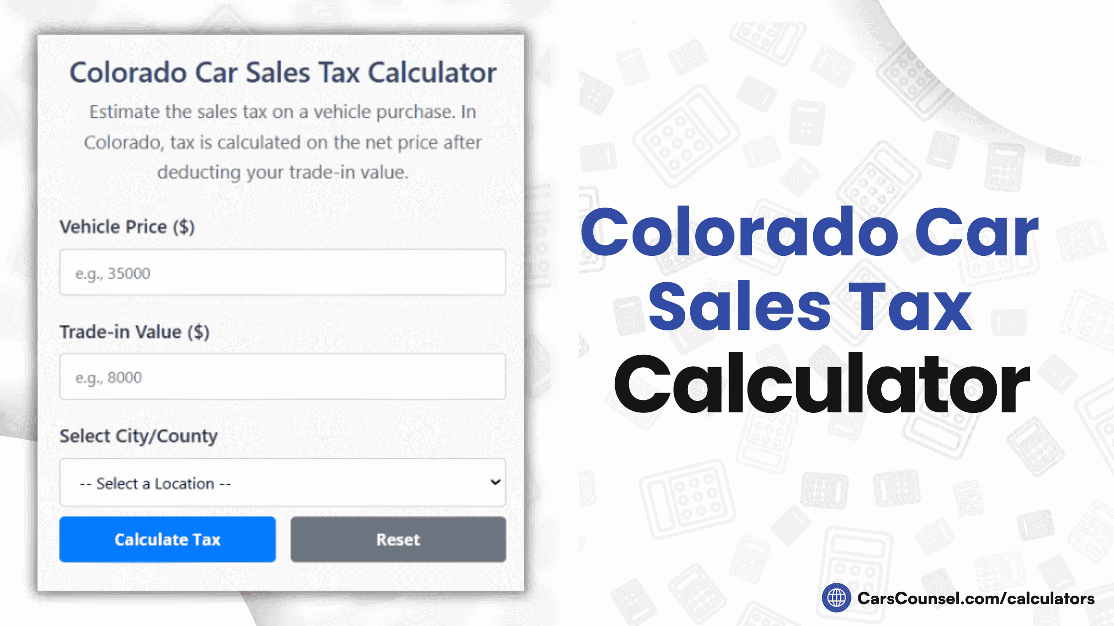 Colorado Car Sales Tax Calculator