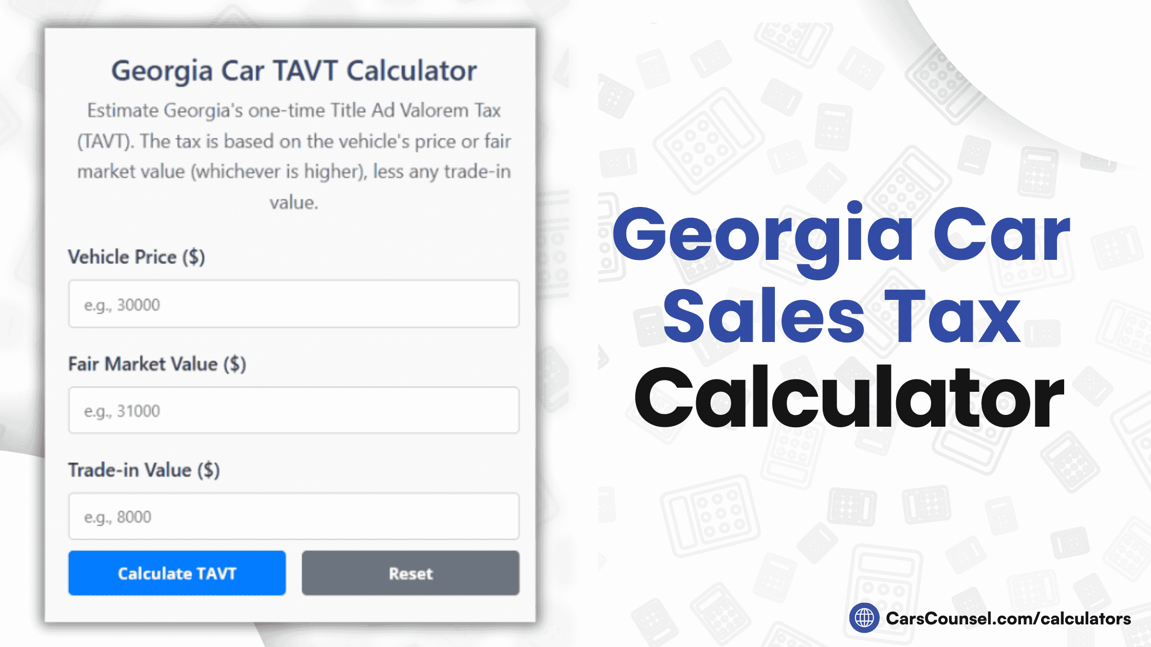 Georgia Car Sales Tax Calculator