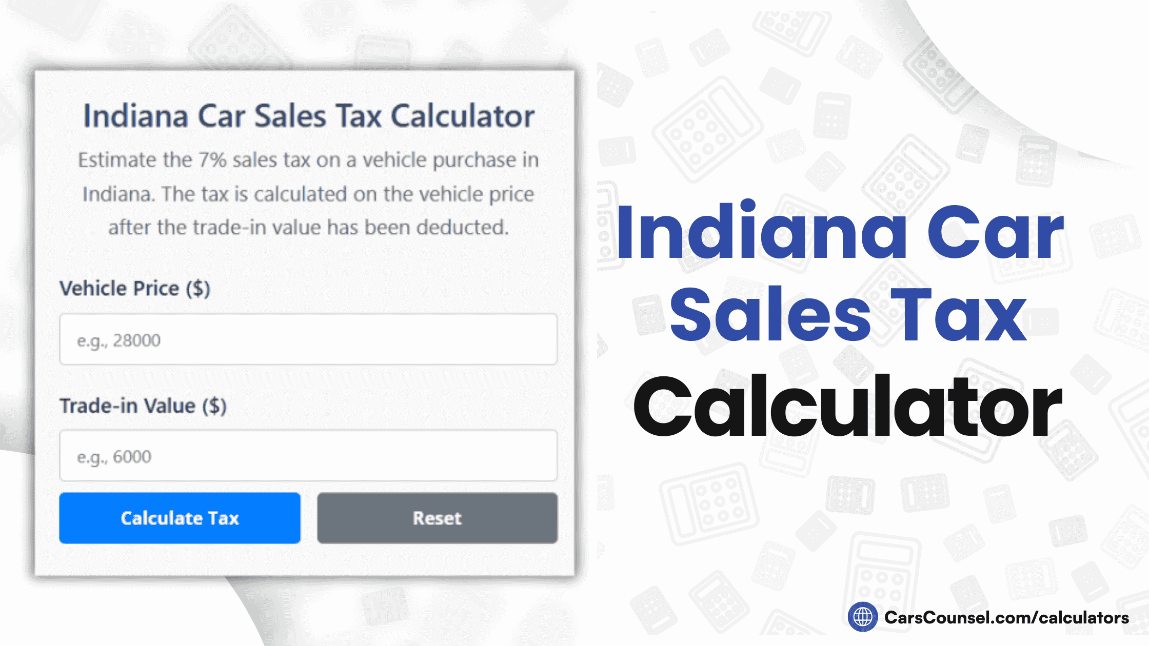 Indiana Car Sales Tax Calculator