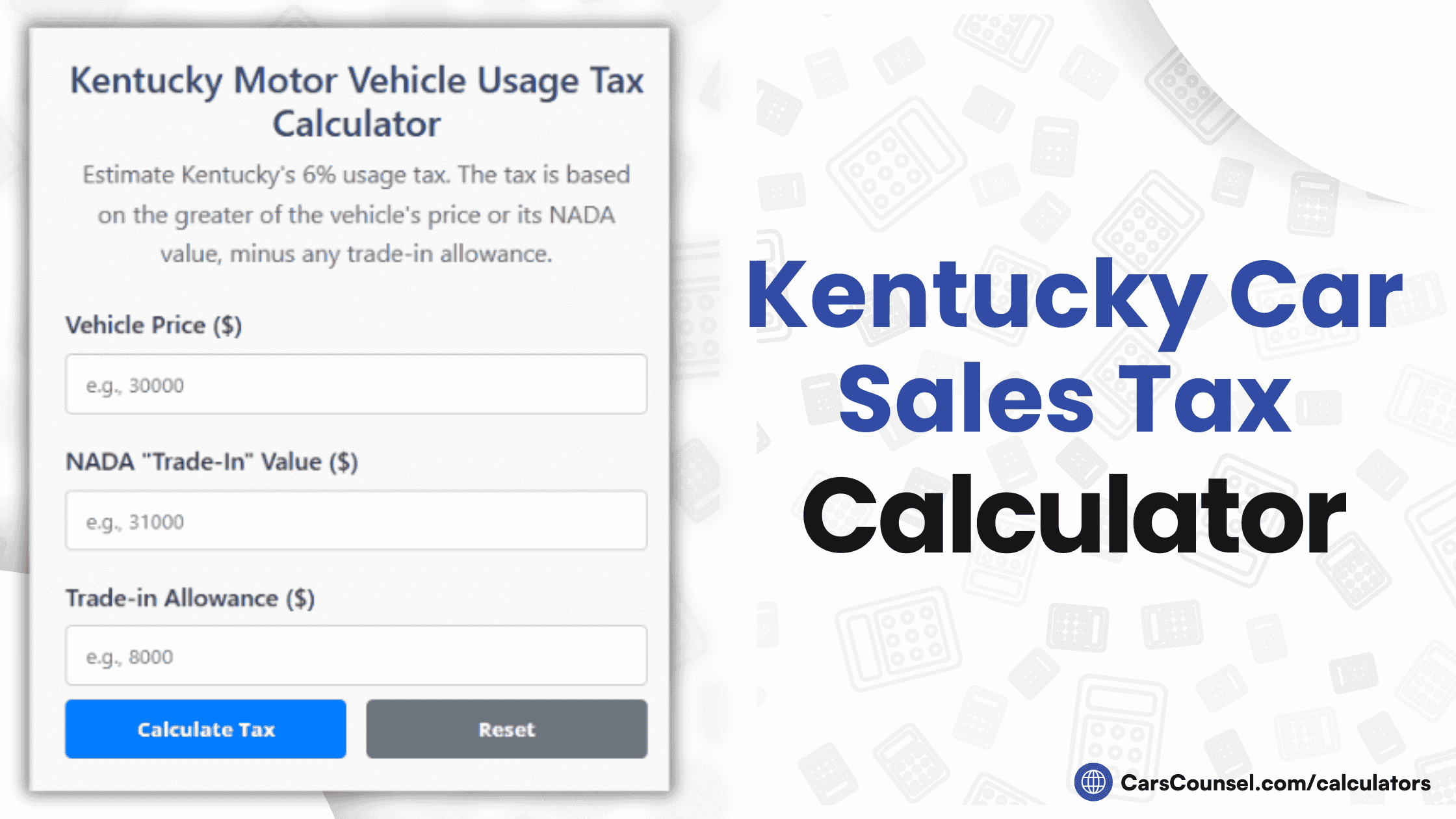Kentucky Car Sales Tax Calculator