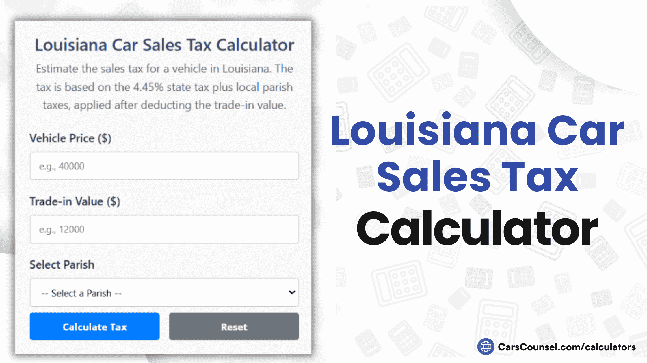 Louisiana Car Sales Tax Calculator