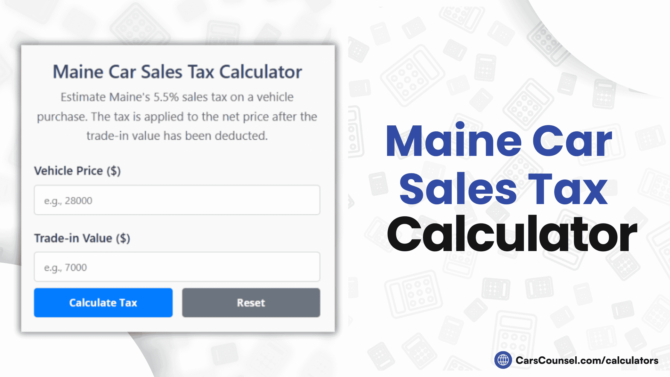 Maine Car Sales Tax Calculator