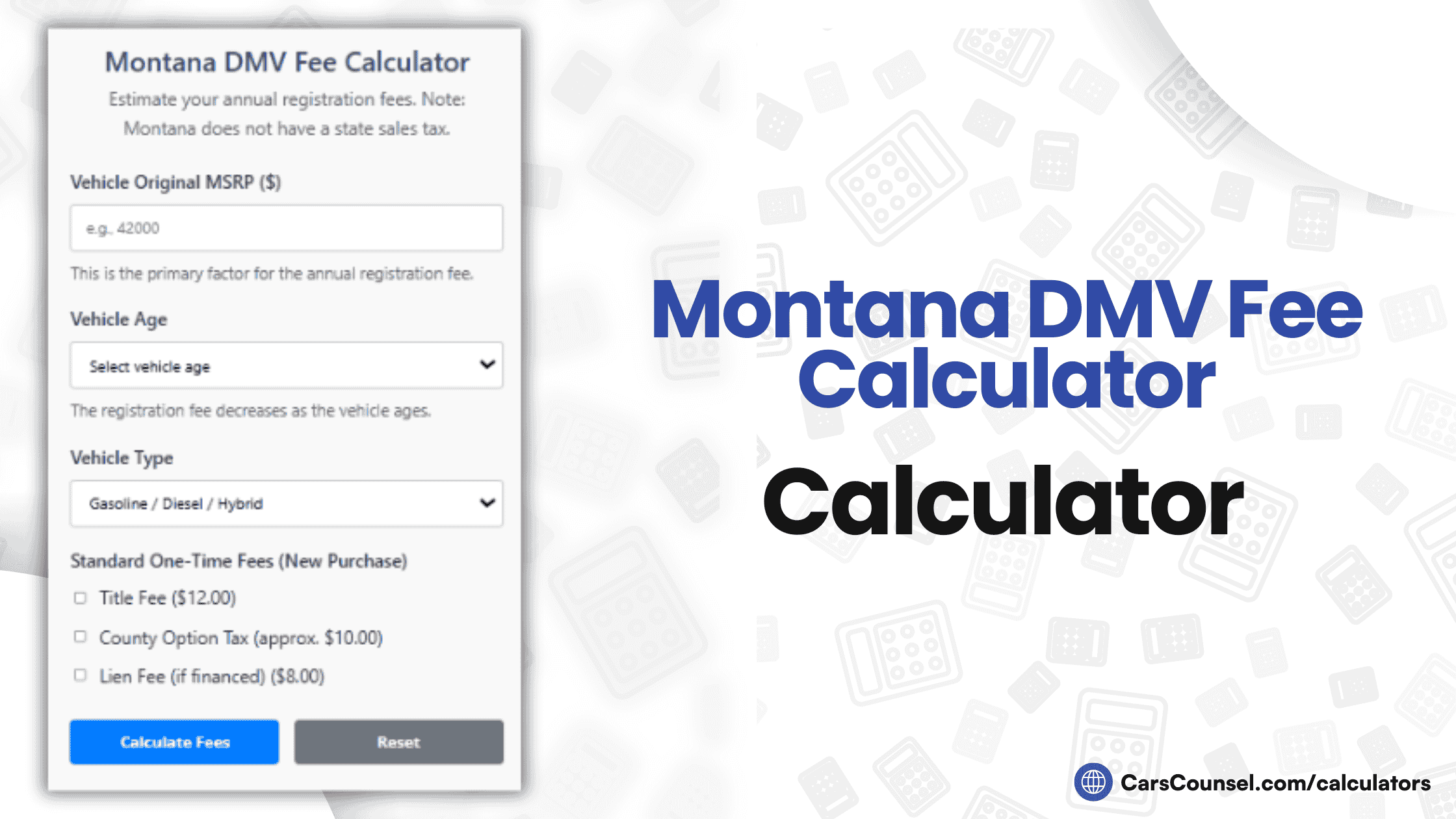 Montana Car Registration Fee Calculator
