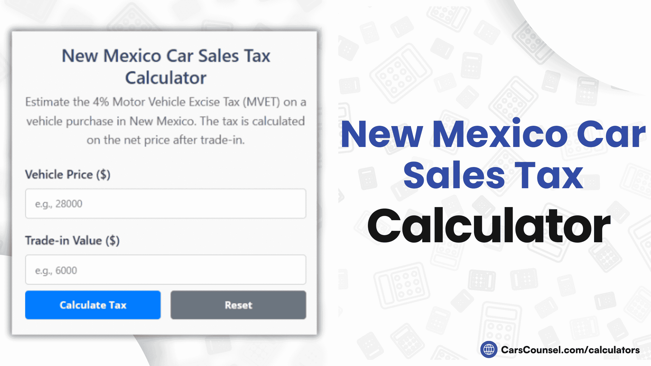 New Mexico Car Sales Tax Calculator