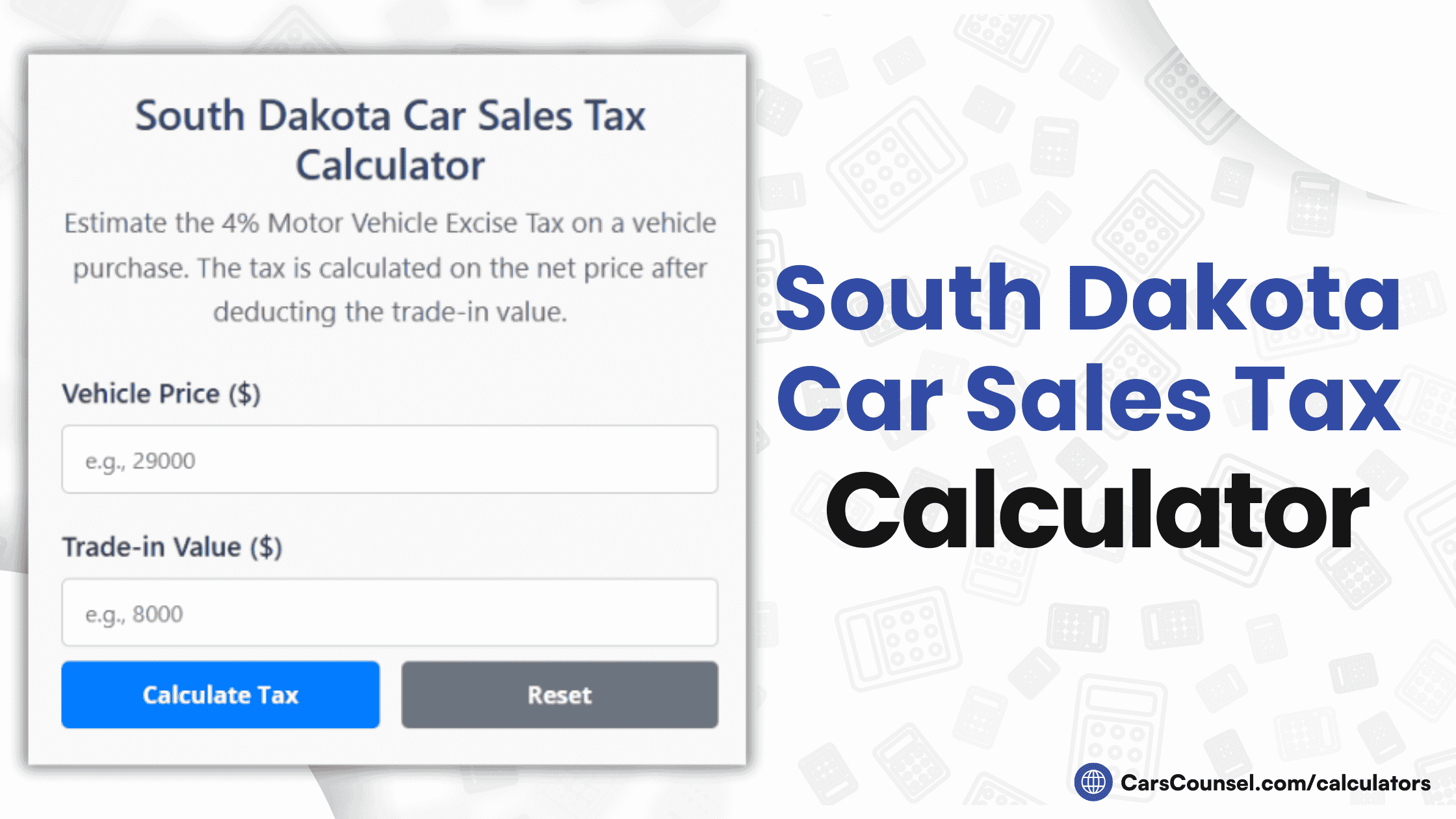 South Dakota Car Sales Tax Calculator