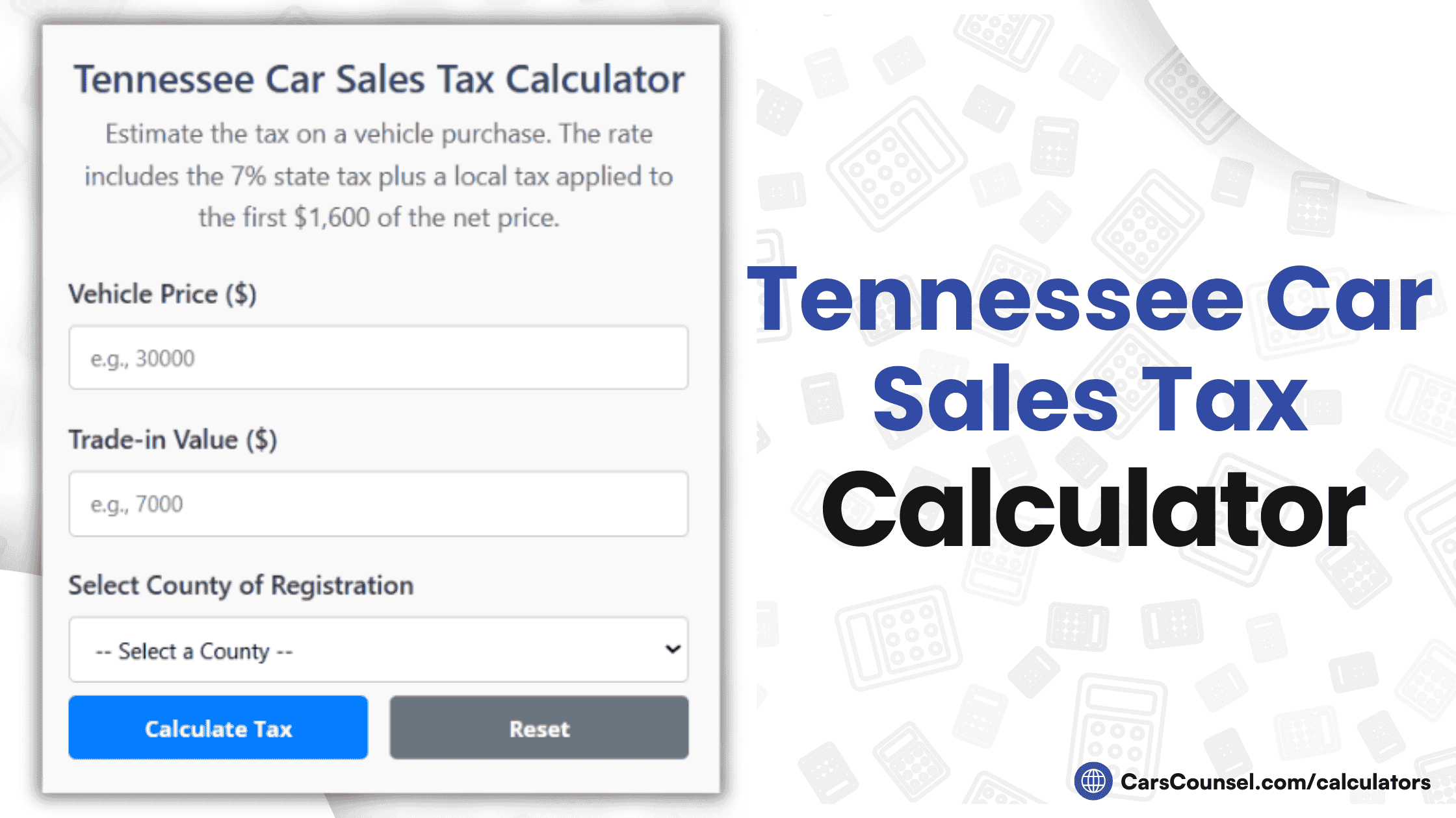 Tennessee Car Sales Tax Calculator
