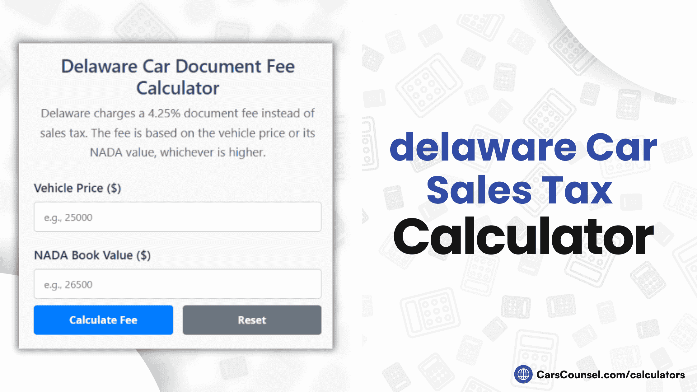 Delaware Car Sales Tax Calculator