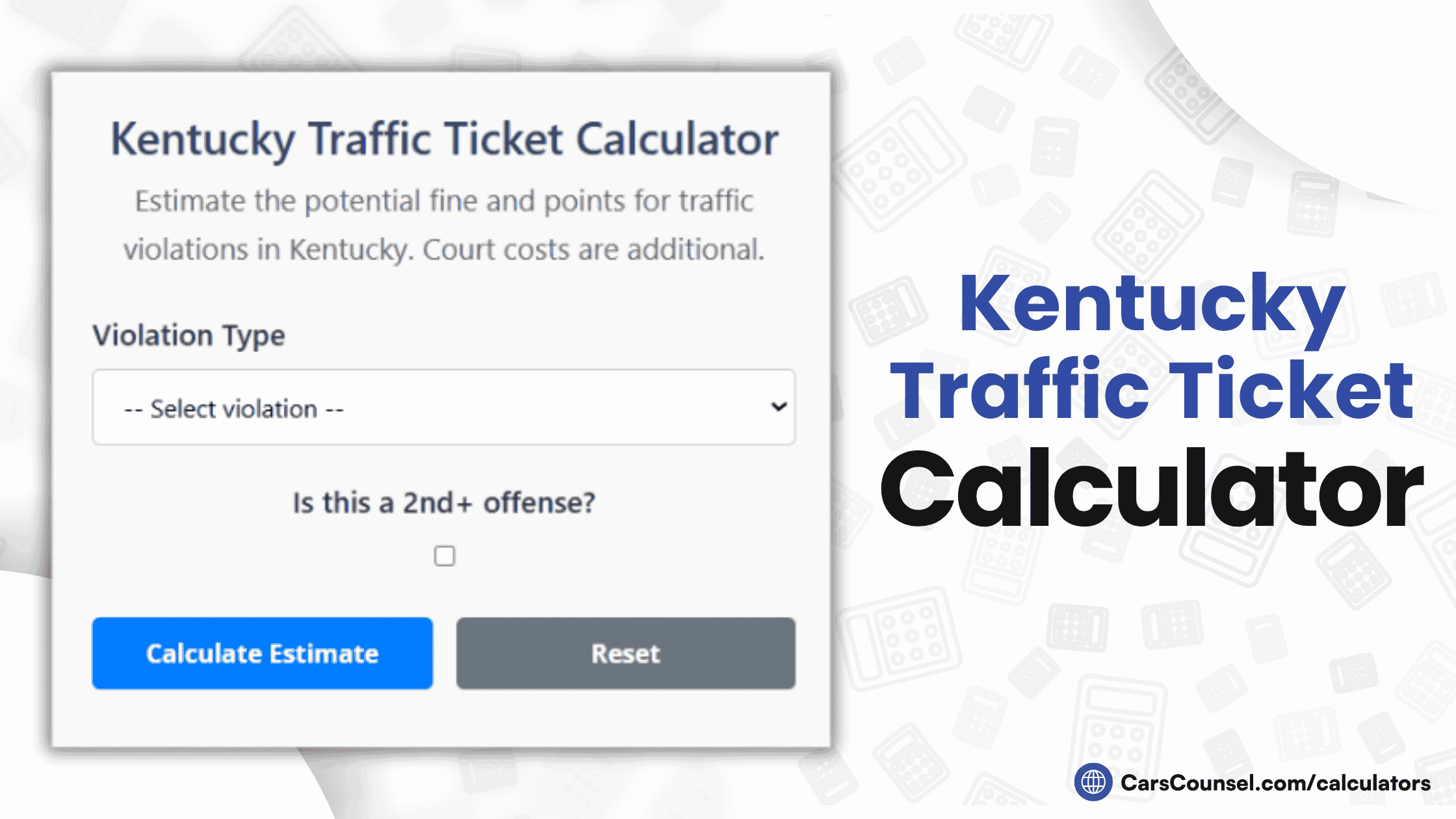 Kentucky Traffic Ticket Calculator