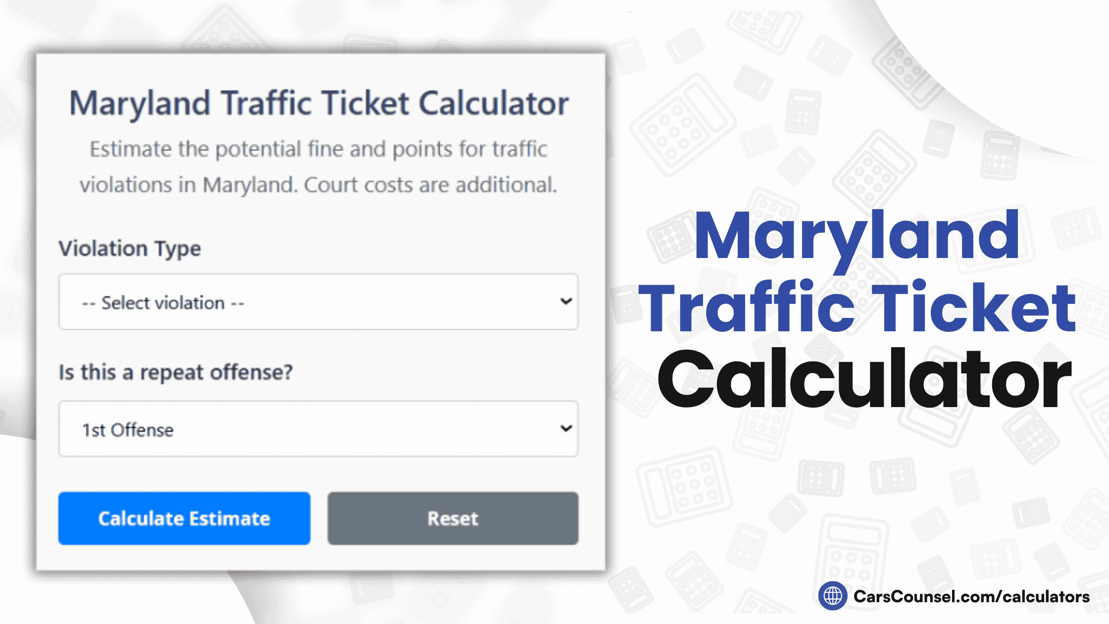 Maryland Traffic Ticket Calculator