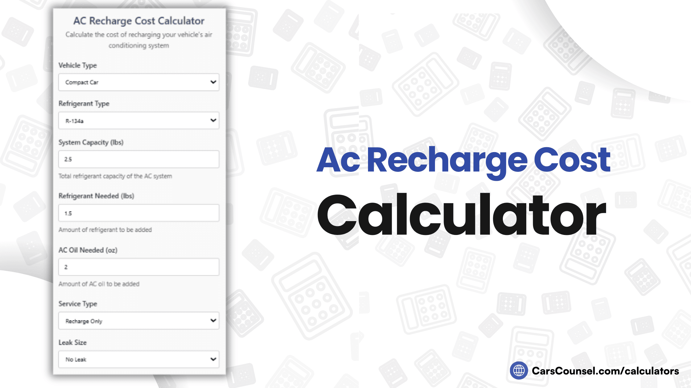 Ac Recharge Cost Calculator