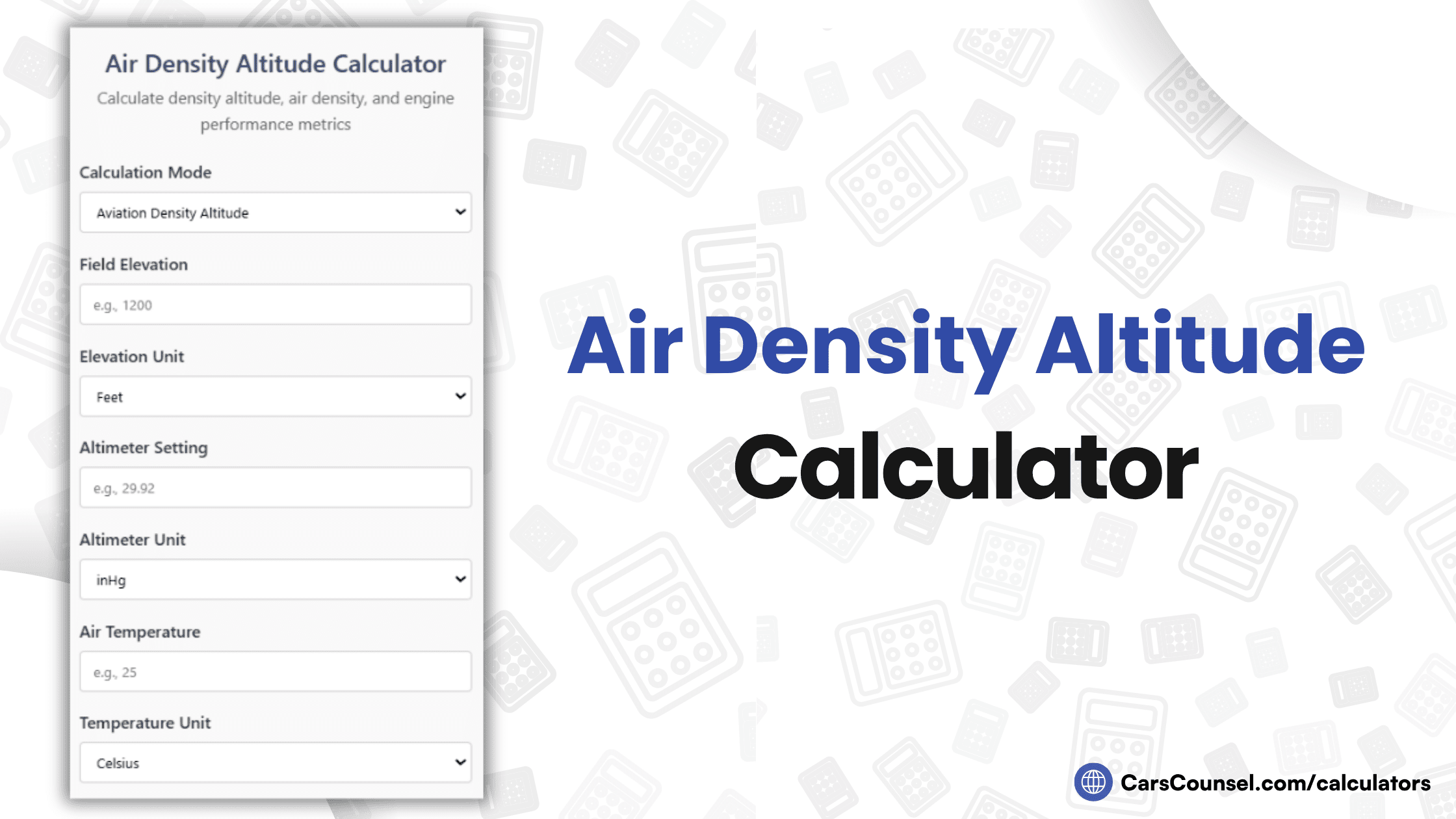 Air Density Altitude Calculator