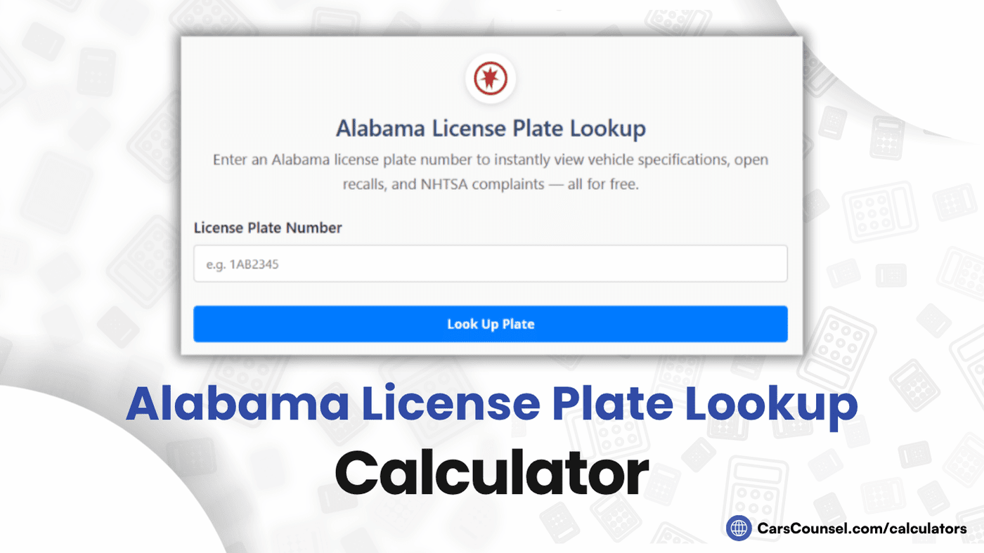 Alabama  License Plate Lookup