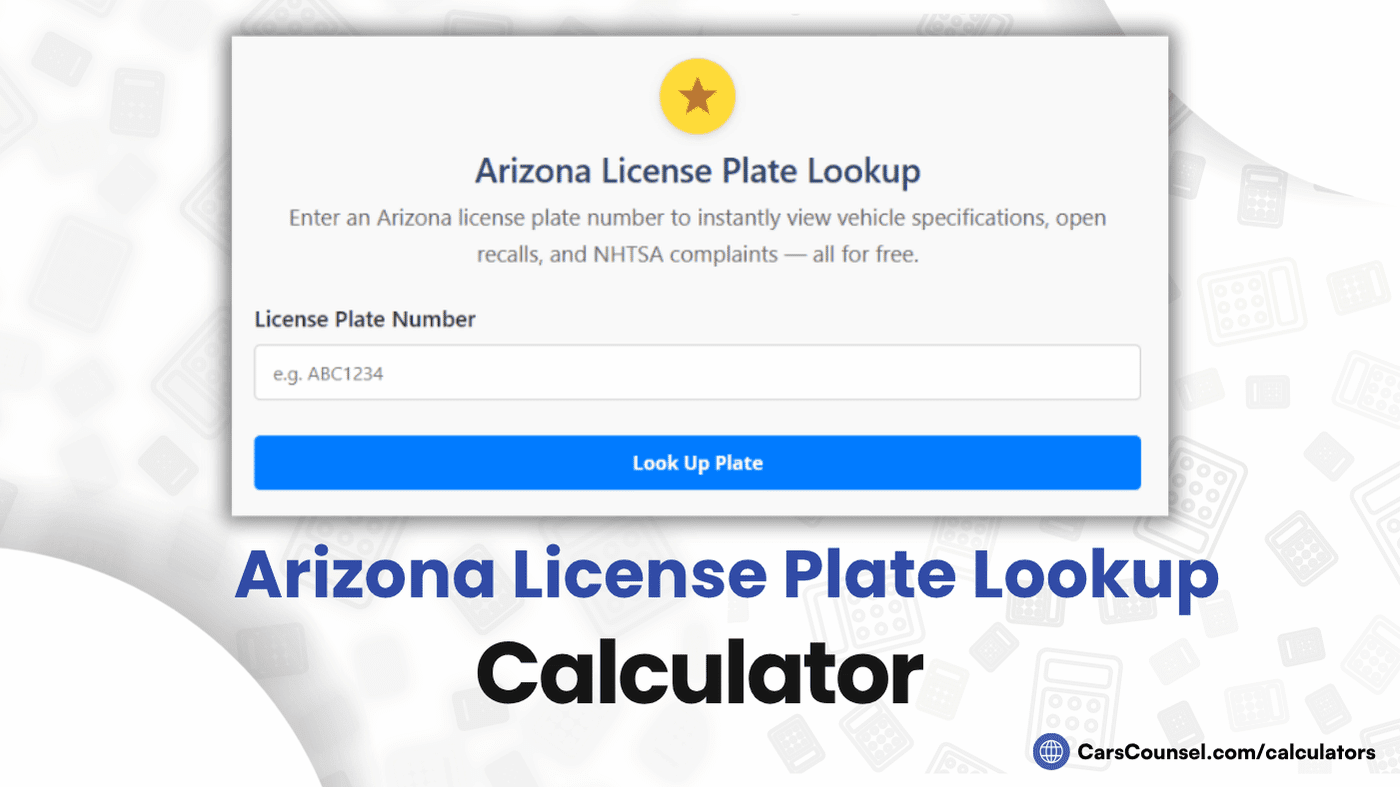 Arizona License Plate Lookup