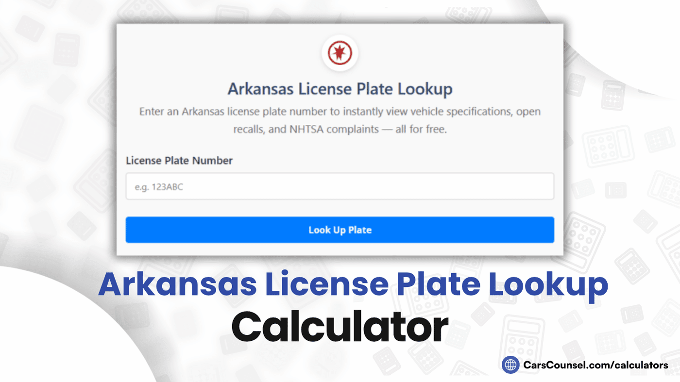 Arkansas License Plate Lookup