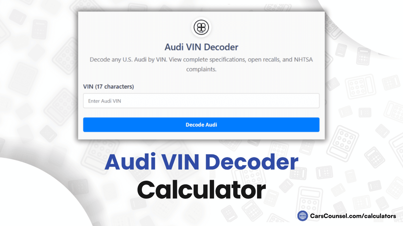 Audi VIN Decoder Calculator