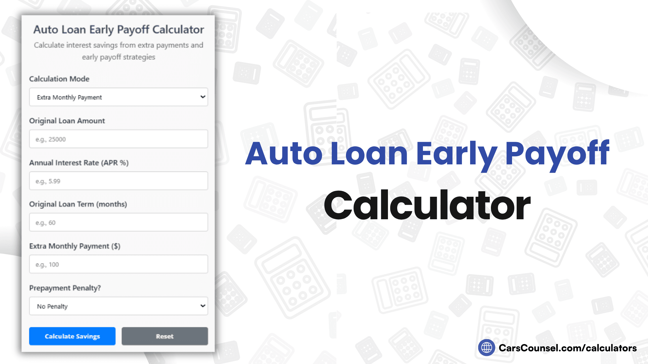 Auto Loan Early Payoff Calculator