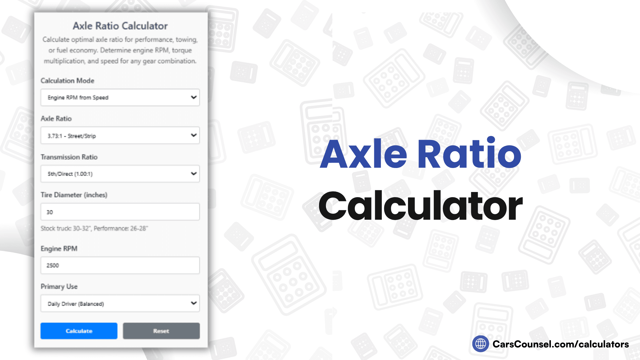 Axle Ratio Calculator