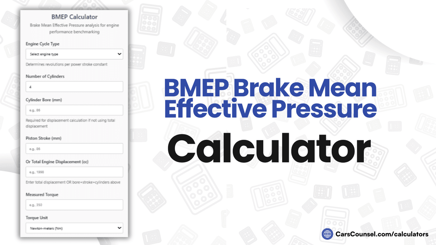 BMEP Brake Mean Effective Pressure Calculator