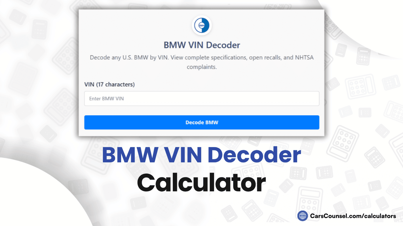 BMW VIN Decoder Calculator