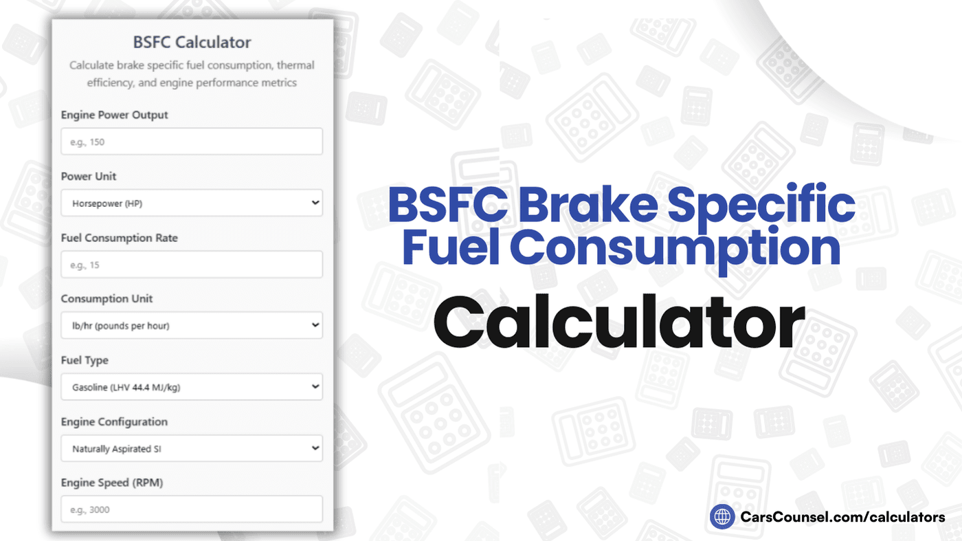 BSFC Brake Specific Fuel Consumption Calculator
