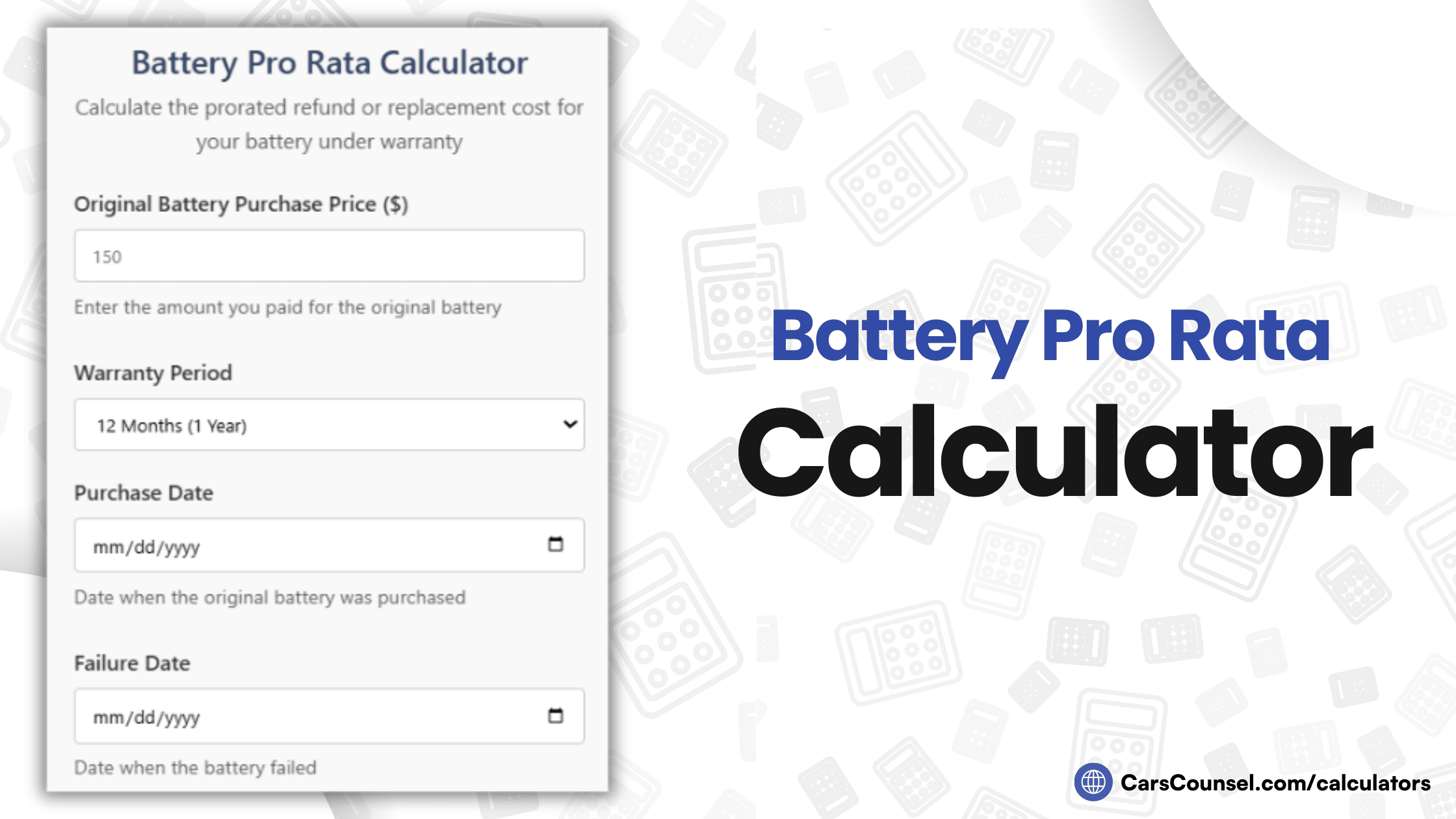 Battery Pro Rata Calculator