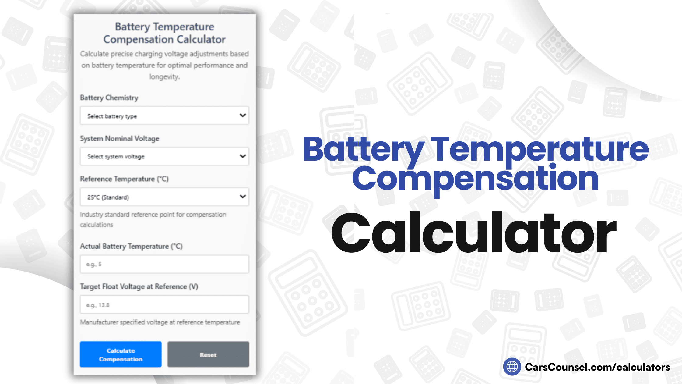 Battery Temperature Compensation Calculator