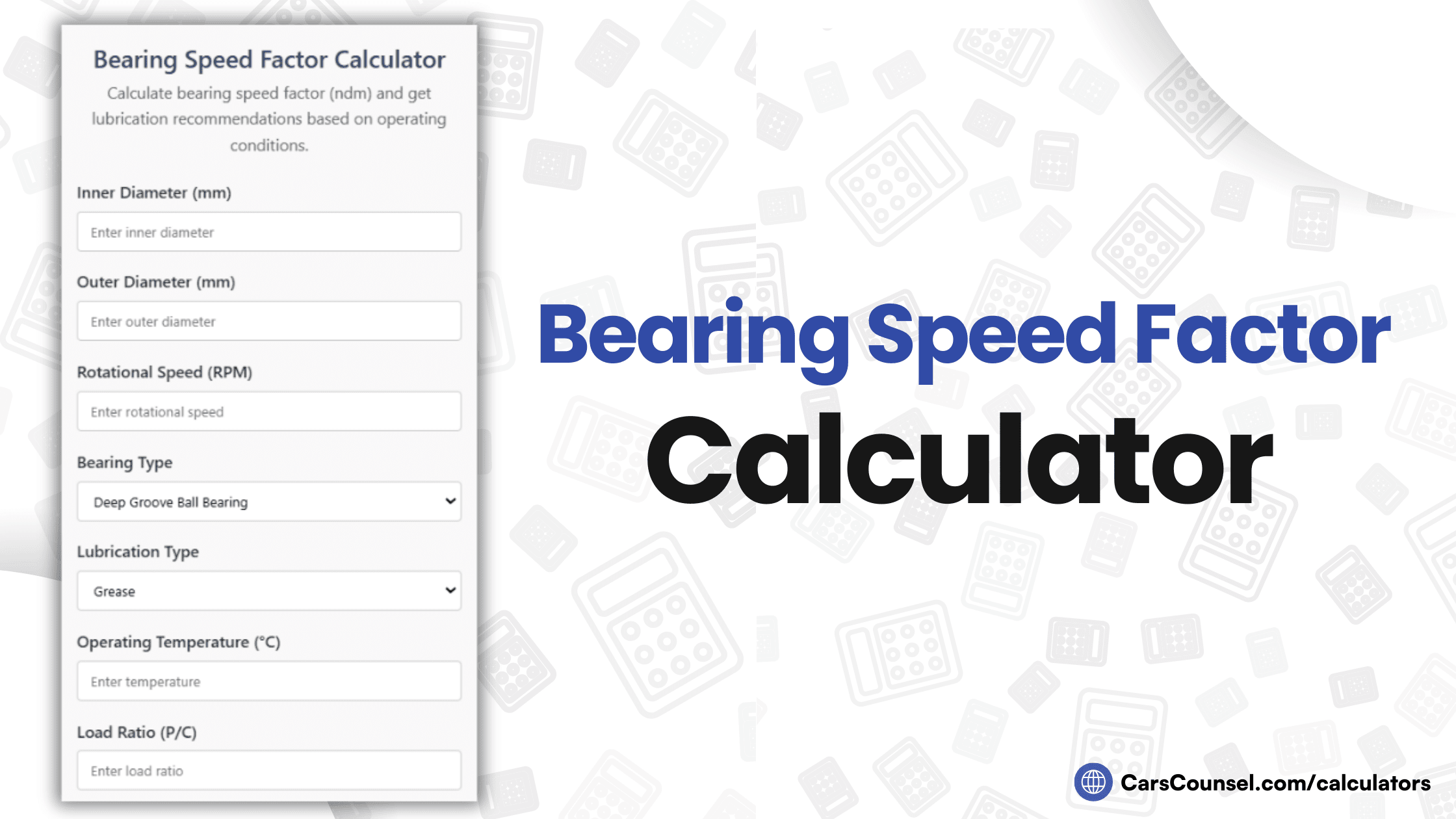Bearing Speed Factor Calculator