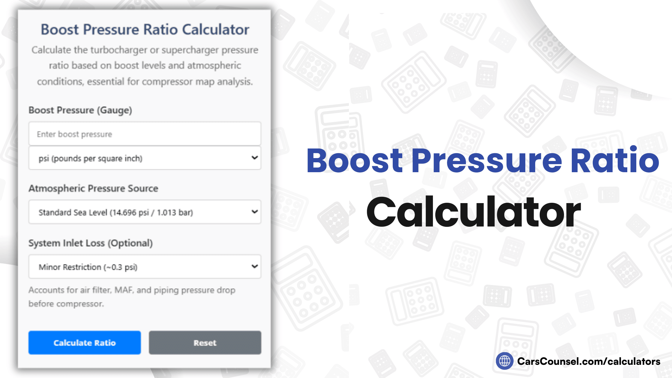 Boost Pressure Ratio Calculator
