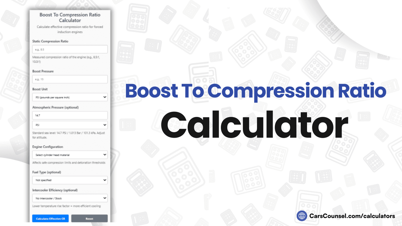 Boost To Compression Ratio Calculator