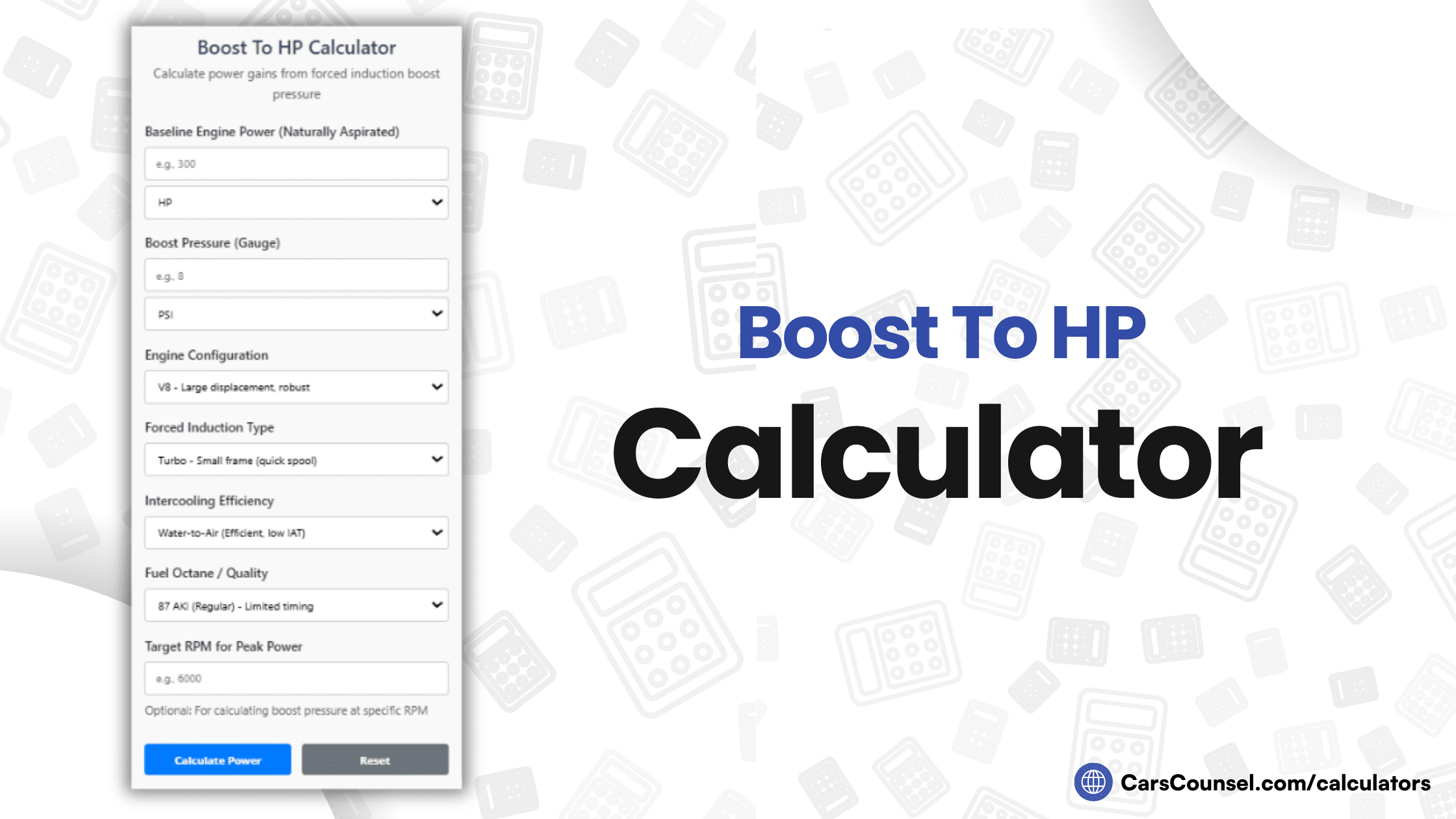 Boost To HP Calculator