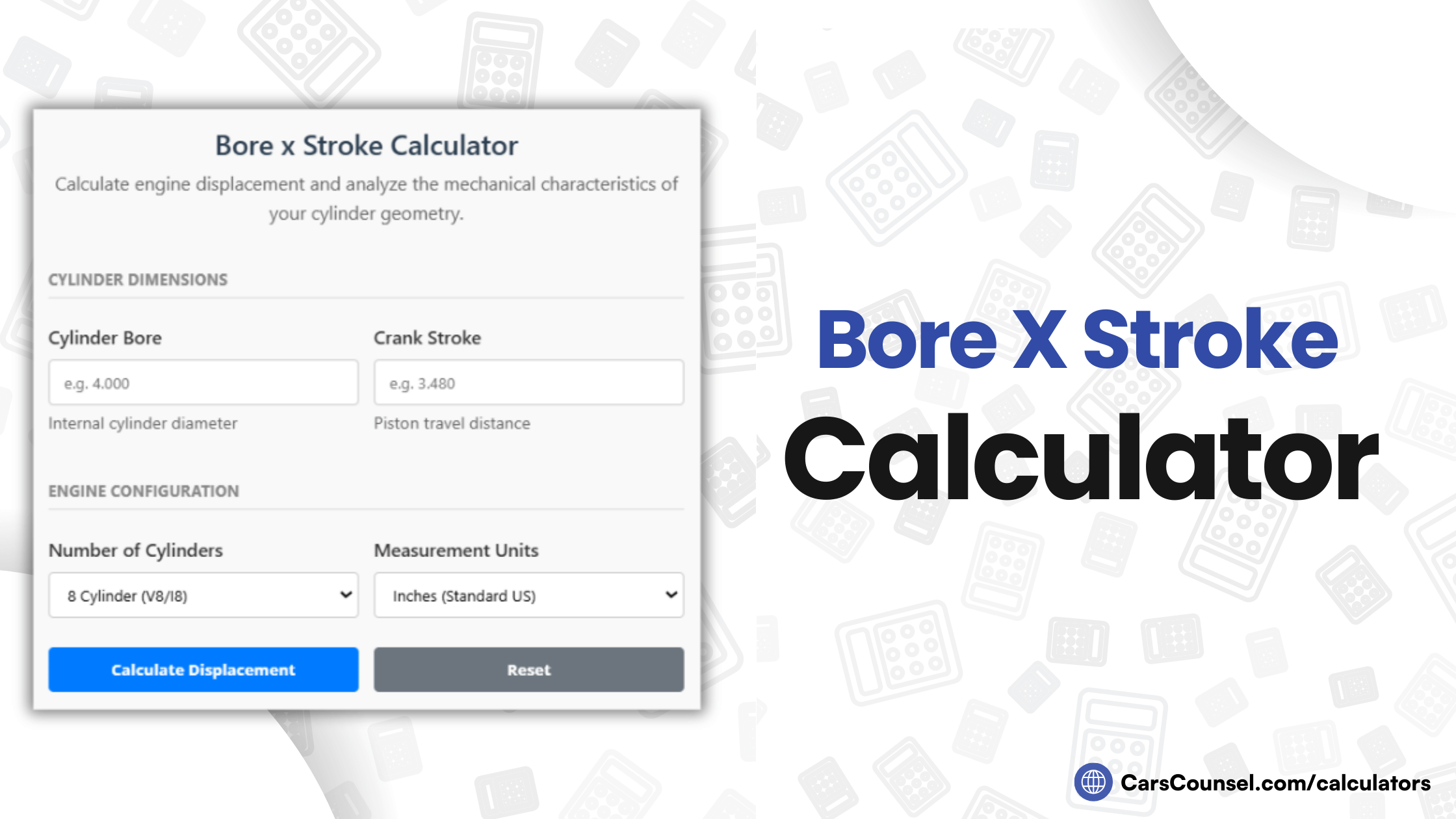 Bore X Stroke Calculator