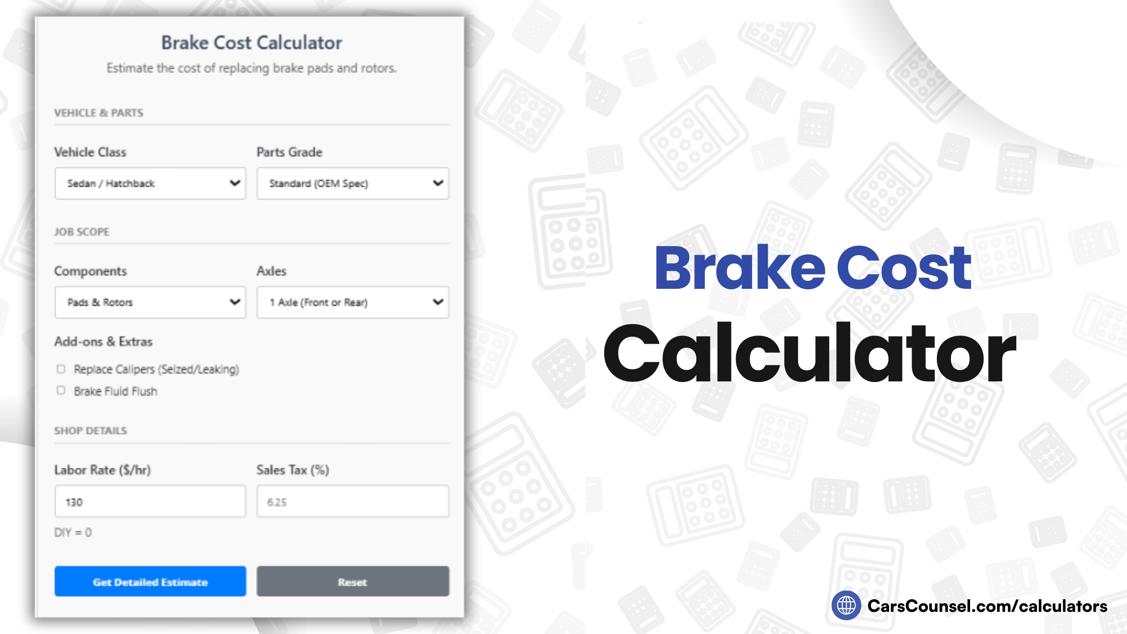 Brake Cost Calculator